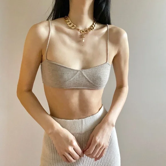 Zara cashmere bra top and briefs matching SET - Picture 2 of 8